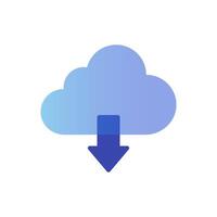 cloud with arrow down icon vector
