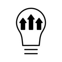 light bulb with arrow up icon vector
