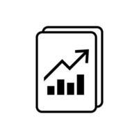 document with uptrend chart icon vector