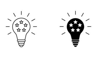 Lightbulb with star bright idea icon vector