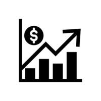 financial graph chart with arrow up icon vector