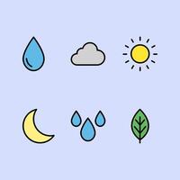 set of nature element icon vector