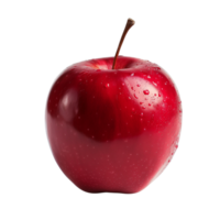 A single red apple isolated on a transparent background png