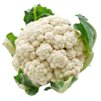 A single head of cauliflower isolated on a transparent background png