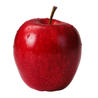 A single red apple isolated on a transparent background png