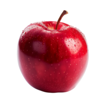 A single red apple isolated on a transparent background png