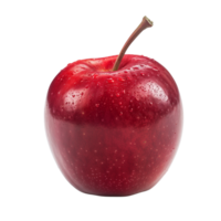 A single red apple isolated on a transparent background png