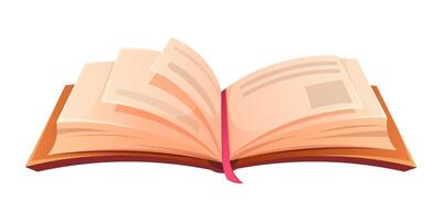 Open book with turning pages. cartoon icon on white background vector
