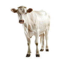 A cow standing calmly isolated on a transparent background png
