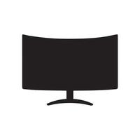 Monitor curved display black icon screen electronic computer design. vector