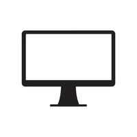 Monitor curved display black icon screen electronic computer design. vector