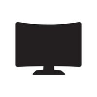 Monitor curved display black icon screen electronic computer design. vector