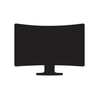 Monitor curved display black icon screen electronic computer design. vector