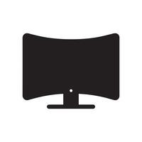 Monitor curved display black icon screen electronic computer design. vector