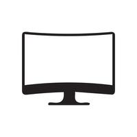 Monitor curved display black icon screen electronic computer design. vector