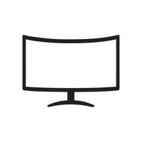 Monitor curved display black icon screen electronic computer design. vector