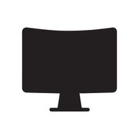 Monitor curved display black icon screen electronic computer design. vector