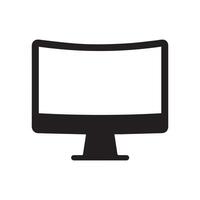 Monitor curved display black icon screen electronic computer design. vector