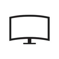 Monitor curved display black icon screen electronic computer design. vector
