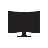 Monitor curved display black icon screen electronic computer design. vector