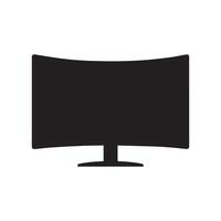Monitor curved display black icon screen electronic computer design. vector
