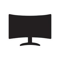 Monitor curved display black icon screen electronic computer design. vector