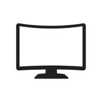 Monitor curved display black icon screen electronic computer design. vector