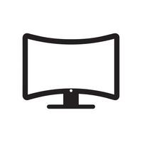 Monitor curved display black icon screen electronic computer design. vector