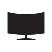 Monitor curved display black icon screen electronic computer design. vector