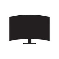 Monitor curved display black icon screen electronic computer design. vector