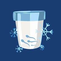 Illustration of sperm freezing. Donation of sperm. vector