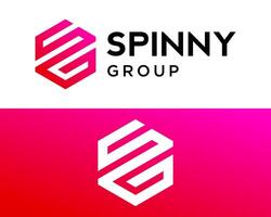 Logo design about SG letters monogram and hexagon. vector
