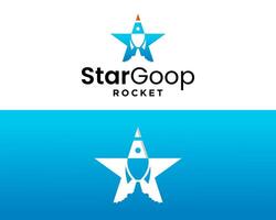 Logo design about a star and a rocket taking off. vector