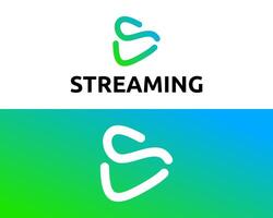 Logo design about letter S monogram play button. vector