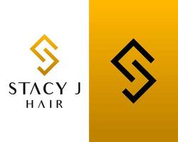 Logo design about geometric monogram SJ letters. vector