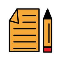 a pencil and paper icon on a white background vector