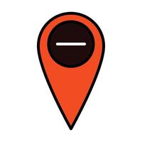 a location marker with an arrow pointing down vector