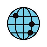 a globe with four dots on it vector