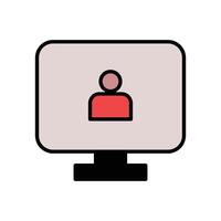 a computer monitor with a person on it vector
