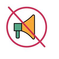 no megaphone icon, no sound, no noise, no noise, no noise, no vector