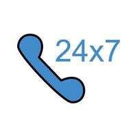 24x7 phone number vector