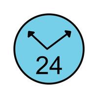 a clock with the number 24 in the middle vector