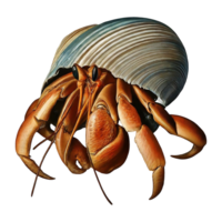 hermit crab on transparent background highly detailed png