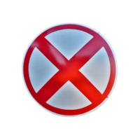 Cross Mark Icon No Symbol isolated on transparent background png