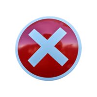 Cross Mark Icon No Symbol isolated on transparent background png