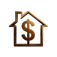 Dollar Home Web Icon Symbol isolated on transparent background png