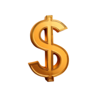 Dollar Sign Gold Symbol isolated on transparent background png