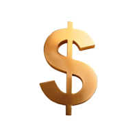 Dollar Signs Gold Symbol isolated on transparent background png