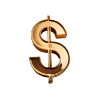 Dollar Signs Gold Symbol isolated on transparent background png
