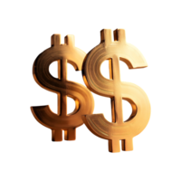 Dollar Signs Gold Symbol isolated on transparent background png